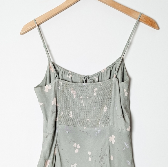 WILFRED Mini  Bellow Dress Sage Frost Green Floral 4 Small Bustier Style Aritzia - Picture 9 of 12